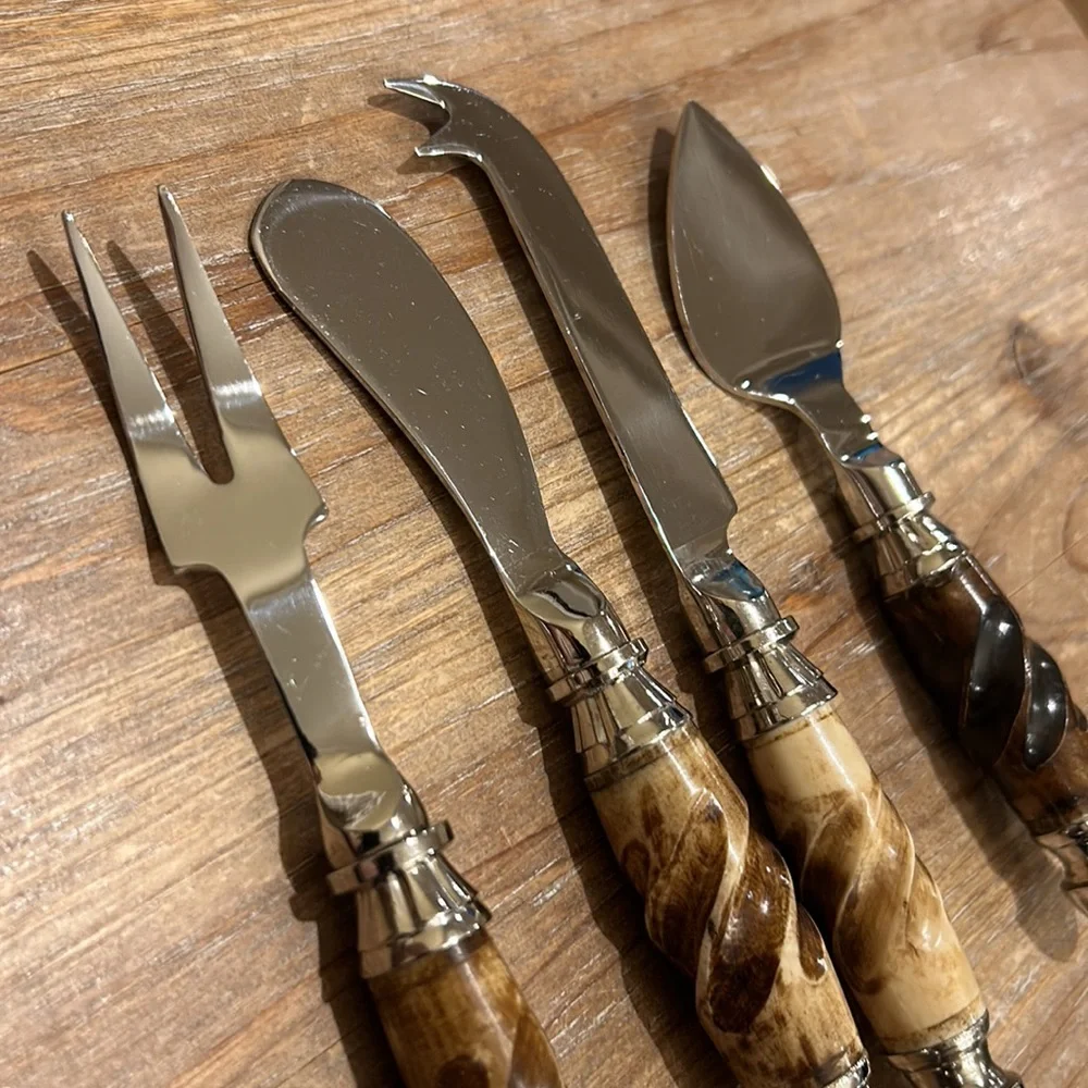 Four Piece Cheese / Appetizer Serving Set. Use on Charcuterie Board
